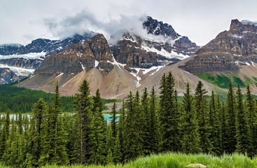 Scenic view of Icefields Parkway in Banff National Park, Alberta, Canada
