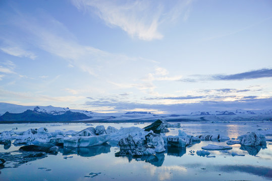 Landscape scenery with ice in Jokulsarlon ,Iceland