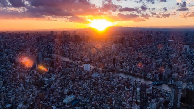【絶景】東京都心のマジックアワータイムラプス動画　ズームあり
