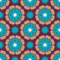 Abstract stylized floral seamless pattern. Hand drawn vector illustration