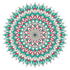 Ethnic ornamental mandala. Decorative design element. Hand drawn vector illustration