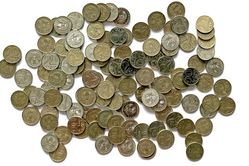 Coins made of white metal