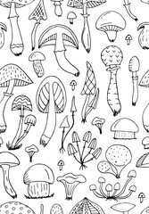 Mushrooms, seamless pattern for your design