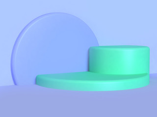 abstract minimal background purple-violet green background 3d rendering