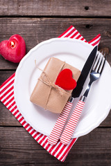 St. Valentine Day table setting.