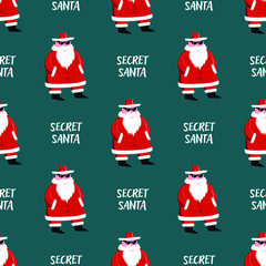 Secret Santa wrapping paper seamless pattern
