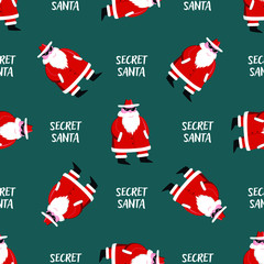 Secret Santa wrapping paper seamless pattern