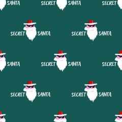 Secret Santa wrapping paper seamless pattern