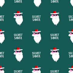 Secret Santa wrapping paper seamless pattern