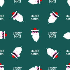 Secret Santa wrapping paper seamless pattern