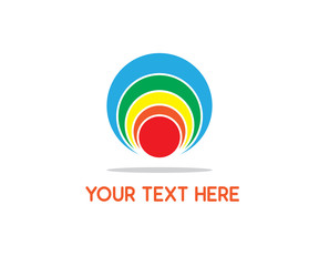 colorfull sun circle logo design