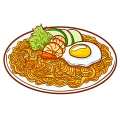 Seafood fried noodle, or 
