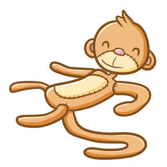 Funny and cute monkey doll for children - vector.