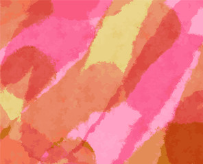 Artistic and soft abstract red pink yellow watercolor background - vector.