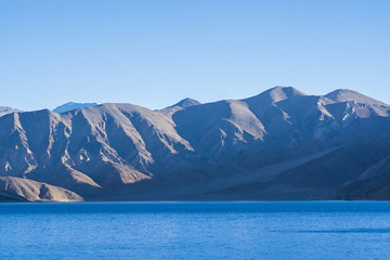Lake with mountains background