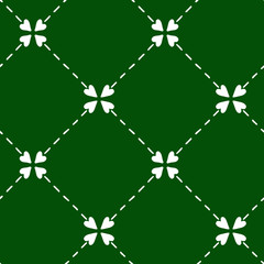 Fototapeta premium Gentle seamless pattern with hand-drawn white hearts on the green background.