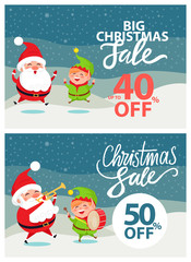 Big Christmas Sale Banner Vector Illustration