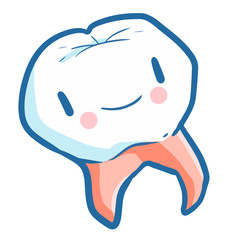 Funny and cute tooth characters smiling - vector.