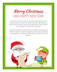 Merry Christmas and Happy New Year Poster Santa