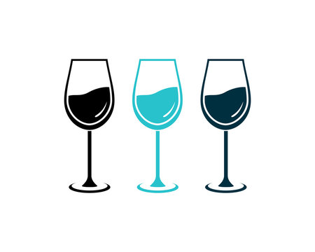 Simple Wine Glass Beer for Restaurant
or Bar Logo Symbol