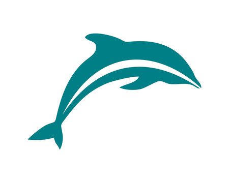Cute Jumping Dolphins Symbol Logo Vector Animal