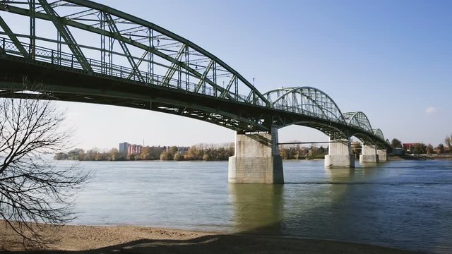 Image of Maria Valeria bridge in Esztergom of Hungary outdoor.