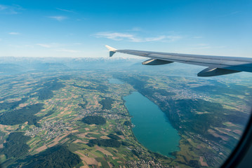 Fototapeta premium Flying over Switzerland