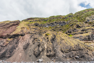 Volcanic landscape in Ferraria on the island of Sao Miguel in the Azores, Portugal