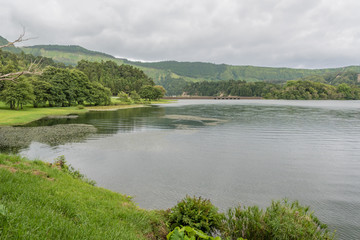 Lagoa Azul in Sete Cidades on the island of Sao Miguel in the Azores, Portugal
