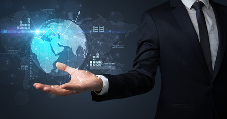 Global internet using concept with businessman