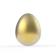 Golden egg on isolated white background, 3d illustration
