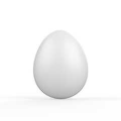 White egg on isolated white Background, 3d illustration