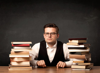 Teacher with books