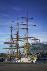 Fototapeta na wymiar Tall Ship Sorlandet Cadiz Spain