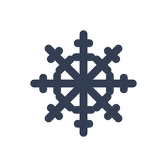 Snowflake icon. Black silhouette snow flake sign, isolated on white background. Flat design. Symbol of winter, frozen, Christmas, New Year holiday. Graphic element decoration. Vector illustration