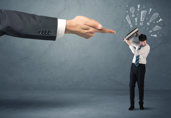 Boss hand firing guilty businessman