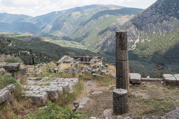 Fototapeta na wymiar ancient excavations in Delphi , Greece 