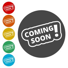 Coming Soon icon, sign