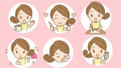 女性アイコンセット２