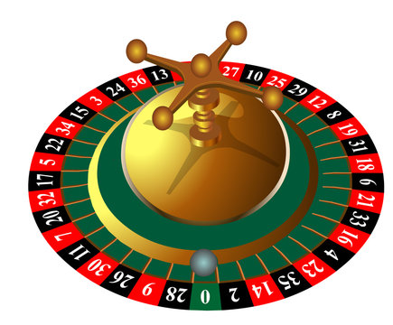 Illustration roulette in perspective for use in advertising the casino business