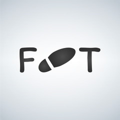 Foot logo typographic concept