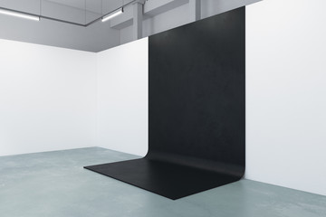 Contemporary gallery with blank banner