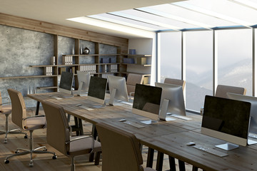 Modern coworking office interior