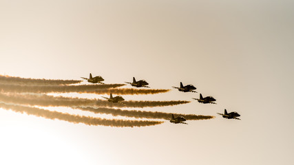  Flugschau Formation im Gegenlicht