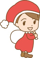 袋を持つ女の子サンタ