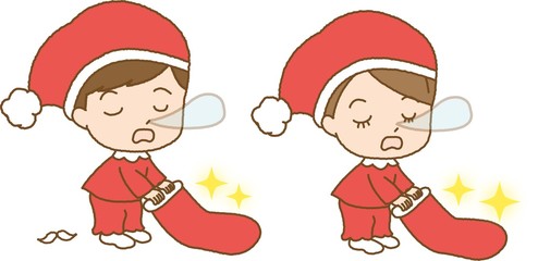 眠たい子どもサンタ