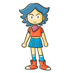 Funny and cute beautiful cheerleader standing - vector.