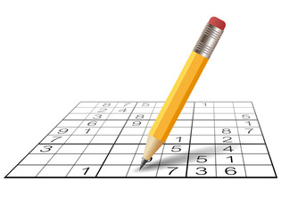 Sudoku game and pencil