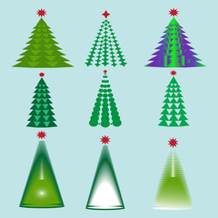 Vector images of Christmas trees