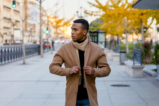 Fashionable black man on street